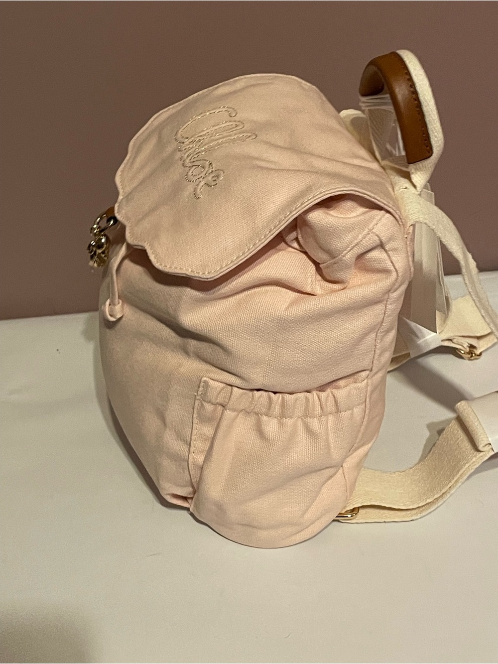 New authentic Chloe pink Drawstring Backpack - Picture 5 of 10